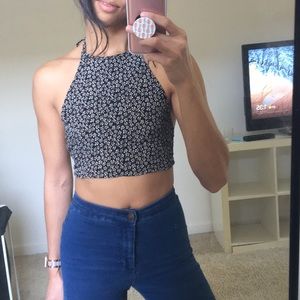 Brandy Melville Floral Halter Crop
